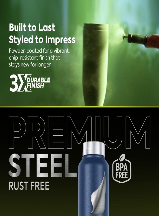 PEXPO Chromo ISI Certified Stainless Steel Sports/Fridge Water Bottle - 750ml | Single Wall | Leakproof | Lightweight | For Home, Office, Gym, School, Yoga, Trekking Travelling - Denim Blue - Image 3